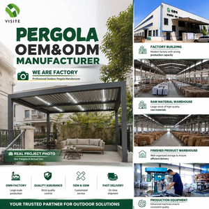 Pérgola de Aluminio para Vivienda Residencial con Techo de Láminas Manuales o Eléctricas, Larga Vida Útil, Recubrimiento en Polvo, para Jardín Privado - Product Image 2