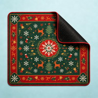 Tapis de Mahjong Feuilles d'Automne Thème Récolte Feuille d'Érable Dorée Antidérapant avec Motif Tasse à Café