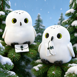 Peluche Gufo Bianco Hedwig Super Morbido in Cotone PP con Busta - Pupazzo Animale Imbottito a Forma di Gufo Cartone Animato - Product Image 1