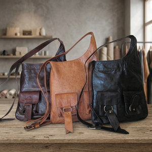 Unisex Genuine Leather Crossbody <b>Bag</b> Classic Style Durable Soft Handle Multi-Function - Product Image 3