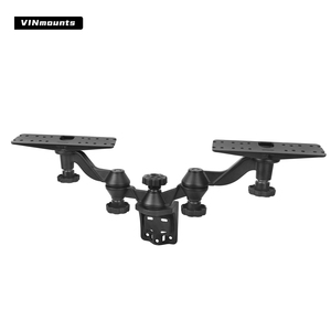 VINmounts <b>Side</b> Mount Dual <b>Plate</b> Fish Finder Swivel Arm Mount Two 12-Inch Devices 360 Adjustable Heavy Duty Eco-Friendly Marine - Product Image 1