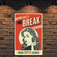 Plaque Métallique Personnalisée Vintage pour Bar et Pub - Affiche Décorative Rétro Café avec Impression UV pour la Décoration de Bars et Clubs