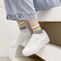 Chaussures plates décontractées et sportives pour femmes, nouvelle collection printemps-automne 2023, blanches, légères, polyvalentes, avec lacets, pour étudiantes