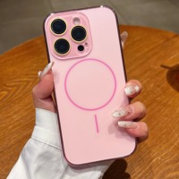 Coque de téléphone magnétique contrastée ultra-fine antichoc avec protection d'objectif intégrale pour iPhone 17 16 Pro Max 15 Pro 16 Plus 14 13