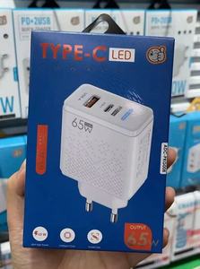 Adaptador de cargador USB de alta potencia PD 65W Super Fast Convertible 15 14 13 12 Pro 25W Teléfono de potencia de salida Uso industrial En caja en el Reino Unido - Product Image 5