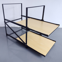 Porte-bouteilles en métal personnalisé OEM ODM de haute qualité Étagère de stockage de vin en métal et acier Supports pour bouteilles de vin en bois et acier