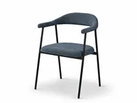 Table et chaises de salle à manger modernes en verre noir et métal pour hôtel et salle à manger