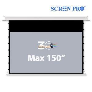 Écran <span class=keywords><strong>de</strong></span> <span class=keywords><strong>projection</strong></span> motorisé électrique à tension intégrée, encastré, anti-taches, gris mat, SCREENPRO 3C, luxe au plafond - Product Image 3