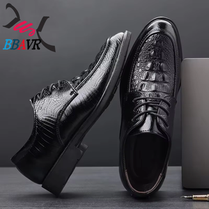 Chaussures en cuir véritable pour hommes, style bureau et carrière, à enfiler, avec semelle intermédiaire en EVA, antidérapantes, respirantes, bout rond - Product Image 5