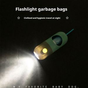 Distributeur de sacs à déjections canines biodégradables et écologiques avec éclairage LED, support en plastique souple pour sacs de nettoyage pour animaux de compagnie avec crochet métallique - Product Image 5