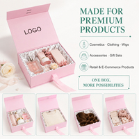 Boîte d'emballage de luxe pour bijoux et accessoires, en carton rigide, avec fermeture magnétique et ruban.