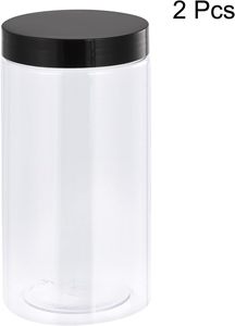 Grands pots cosmétiques en PET de 200 ml, 250 ml, 300 ml, pots à crème, contenants à gommage en plastique, pots de conservation alimentaire avec bouchon noir ou argenté pour soins personnels - Product Image 3