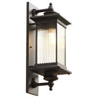 Applique murale d'extérieur rétro de qualité avec éclairage LED Ampoules en verre de qualité en aluminium marron pour jardin cour 80