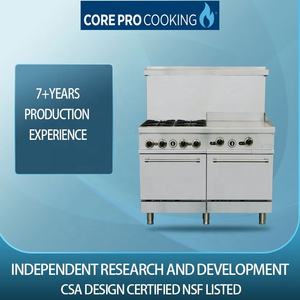 Équipement commercial de restaurant 4 brûleurs avec la gamme de cuisson de gaz de gril de 24 pouces avec le four - Product Image 2