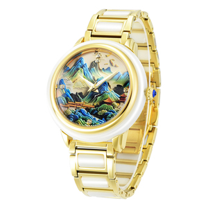 นาฬิกาคู่รักหยกหรูหรา ระบบออโตเมติก กันน้ำ 50 เมตร หน้าปัดลายภูมิทัศน์ 3 มิติ นาฬิกาข้อมือแฟชั่นสำหรับคู่รัก - Product Image 3