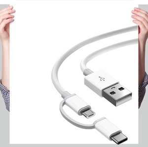 Cable <span class=keywords><strong>Micro</strong></span> <span class=keywords><strong>USB</strong></span> tipo C 2 en 1, cargador de teléfono de carga rápida, datos para Xiaomi, <span class=keywords><strong>Huawei</strong></span>, Samsung, <span class=keywords><strong>USB</strong></span> C, cable <span class=keywords><strong>Micro</strong></span> <span class=keywords><strong>USB</strong></span> - Product Image 2