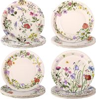 Assiette à papier ronde 9 pouces CMJN Vintage 350gsm White BoardFDA Approved Party Supplies