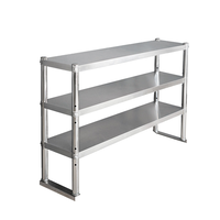 Support de comptoir à 3 niveaux en acier inoxydable de haute qualité 201/304, résistant à la corrosion, pour cuisines commerciales, capacité de charge de 300 kg/m
