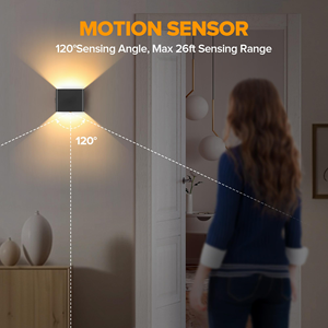 Applique murale LED cubique étanche IP65, orientable, en aluminium, pour décoration de jardin et porche, rechargeable - Product Image 2