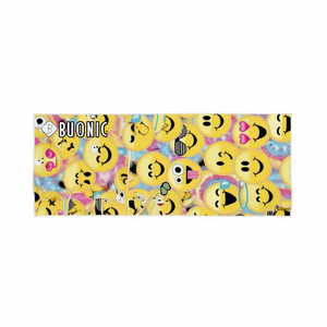 Asciugamano da spiaggia Buonic 70x140 cm con design stampato con emoji per l'uso estivo in piscina o in spiaggia - Product Image 1