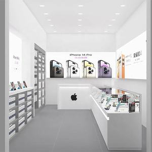 Kiosco Minorista Personalizado para Accesorios de Celulares, Decoración de Tienda de Móviles, Mostrador de Exhibición de Vidrio Blanco para Tienda de Teléfonos Inteligentes - Product Image 1