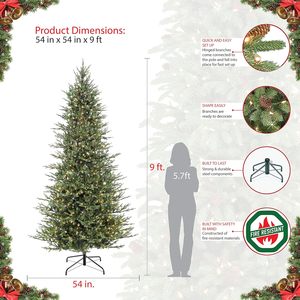 <span class=keywords><strong>Sapin</strong></span> de Noël <span class=keywords><strong>artificiel</strong></span> de luxe de 150-270 cm, de haute qualité, pré-éclairé, fin, en <span class=keywords><strong>sapin</strong></span> de Balsam, avec lumières claires, résistant aux flammes, avec pédale marche/arrêt - Product Image 5