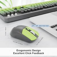 OEM ODM Keyboard dan Mouse Nirkabel Combo 104 Tombol Ukuran Penuh 2.4 GHz Tombol Bulat Set Keyboard Warna-warni Penerima USB Plug and Play