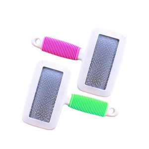 Pet Grooming Comb Green Pink Soft Rubber Handle <b>Massage</b> For Dogs <b>Cats</b> Hair Removal Small Large Size - Product Image 5