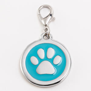 <span class=keywords><strong>Pet</strong></span> Acessórios Collar Charming Logo ID Round Made Metal Colorido Esmalte Pintado <span class=keywords><strong>Pet</strong></span> Garra <span class=keywords><strong>Paw</strong></span> Em Forma De Cão Tag - Product Image 2