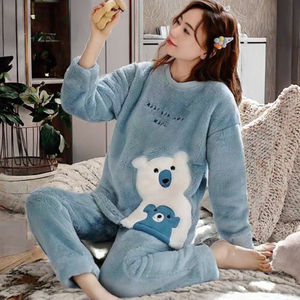 Pyjama en satin uni tendance pour femmes, ensemble de vêtements de nuit de luxe, tissu similaire à la soie, manches longues, vêtements de nuit, boutique de vêtements féminins - Product Image 2