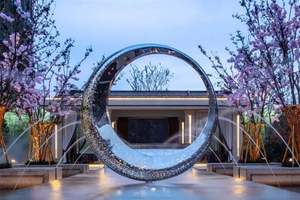 Sculpture de cerceau en acier inoxydable 316L personnalisée oeuvre de signature pour l'<span class=keywords><strong>immobilier</strong></span> de luxe - Product Image 2