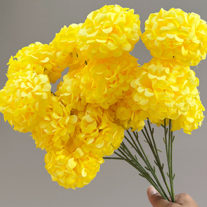 Fleurs artificielles en soie, série jaune, réalistes, faites à la main, personnalisables selon l'image, pour la décoration de mariage, bricolage, ornement de la maison - Product Image 4