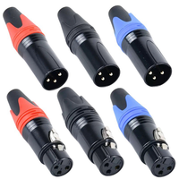 Paquete de 10 Conectores XLR de 3 Pines Macho y Hembra, Contactos de Cobre Chapados en Oro con Anillo de Goma Multicolor