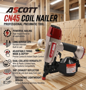 เครื่องยิงตะปูม้วนลม CN45 สำหรับงานอุตสาหกรรมและงาน DIY ปรับโหมดการยิงและความลึกได้ ใช้สำหรับยึดแผ่นหลังคาและวัสดุก่อสร้างอื่นๆ - Product Image 3