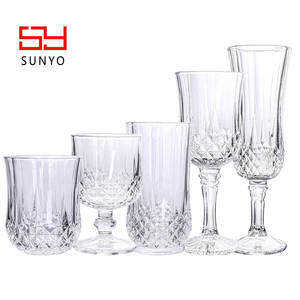 SUNYO Crystal Clear Retro Copos Grand Event Party Supplies Azul Vintage Beber Vinho Cálice Óculos - Product Image 2