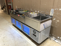 Paling Populer Stasiun Cocktail Stainless Steel Stasiun Bartender Kulkas Peralatan Toko Bar