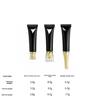 Tube souple en plastique noir de 10 ml à 20 ml pour appliquer crème pour les yeux, anticernes, fond de teint - Mini-tubes cosmétiques avec plusieurs options de bouchons