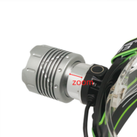 Lampe frontale rechargeable super lumineuse à LED blanche, zoomable, longue portée, mise au point réglable, sortie USB, batterie externe, détecteur de mouvement, camping