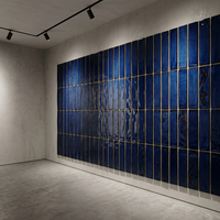 Carrelage mural et de sol moderne en terre cuite Zellige artisanal 60x240mm, antidérapant, avec glaçure réactive craquelée, style brique métro, pour appartement