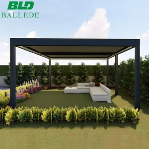 Outdoor Pergola Shade Outdoor Patio Roof Motorized Sun Shade Aluminium Pergola With Side Screen