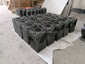 <span class=keywords><strong>Vases</strong></span> carrés <span class=keywords><strong>en</strong></span> pierre sculptée de fleurs funéraires <span class=keywords><strong>en</strong></span> <span class=keywords><strong>granit</strong></span> noir de Shanxi, Chine, SW STONE - Product Image 2