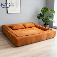 Canapé d'angle modulaire en L moderne et minimaliste avec rembourrage en tissu éponge – Ensemble de canapés confortables pour salon