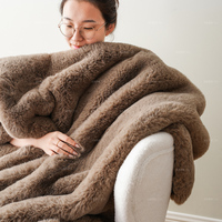Plaid thermique en fausse fourrure recyclée, couleur gris-beige, 60x80 pouces, très doux, poids lourd, pour l'hiver