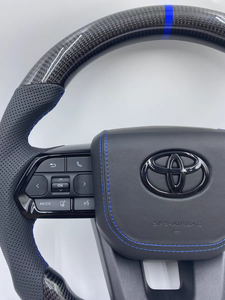 Volant de direction en fibre de carbone pleine, style course, adapté à la mise à niveau LC300, cuir personnalisé, compatible avec Toyota LAND CRUISER LC79 LC7 - Product Image 5