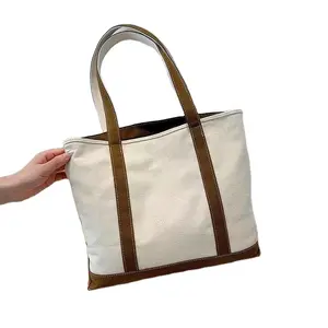 Ruimantike Design logotipo Grande Capacidade pesada Tote lona Saco De Praia Com Zipper Shopping Cotton Bag Fabricante