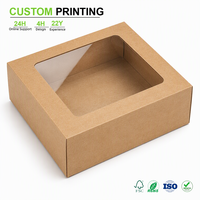 Boîte en carton kraft marron personnalisée avec une grande fenêtre transparente pour l'emballage de gâteaux, biscuits, pâtisseries et produits de boulangerie, vente en gros, fabricant