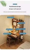 Bureau en bois et étagère combinés, bureau d'ordinateur simple pour étudiants, usage domestique, style nordique pour petits appartements