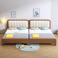 Tempat Tidur Tunggal Kayu Solid Desain Modern Warna Oak 1.2m Laci Penyimpanan 1.5m Tinggi Kotak Penyimpanan Tekanan Udara Tempat Tidur Empuk Kamar Tidur