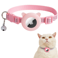 Collier tactique souple en nylon durable imprimé avec support GPS anti-perte AirTag pour chats et chiens
