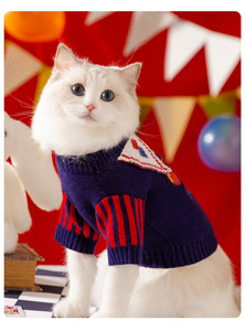 शरद ऋतु गर्म प्यारी शैली बिल्ली छोटे कुत्ते टेडी स्वेटर बुना पॉलिएस्टर कपास नरम पालतू कपड़े - Product Image 3